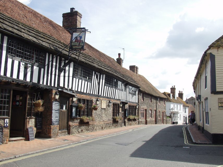 Scene showing the George Inn, South Downs, Sussex, England