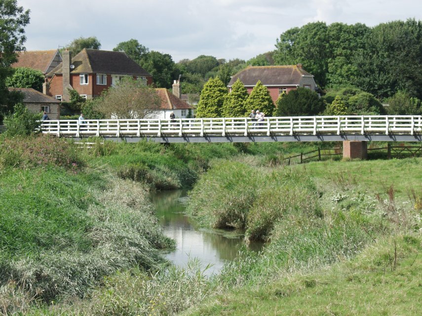 The Footbridge over the Cuckmere River, Alfriston, Sussex, England, Great Britain