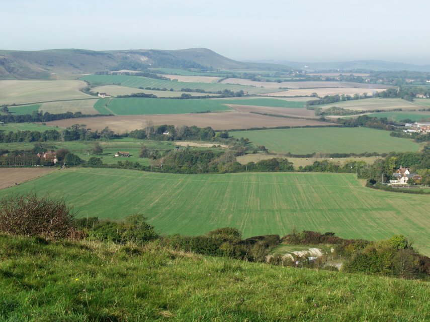 Scene showing the view from Windover Hill, South Downs, Sussex, England - Landscapes