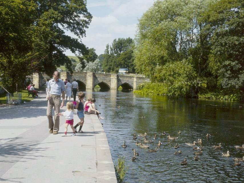 View of the River Wye, Bakewell, Derbyshire, England