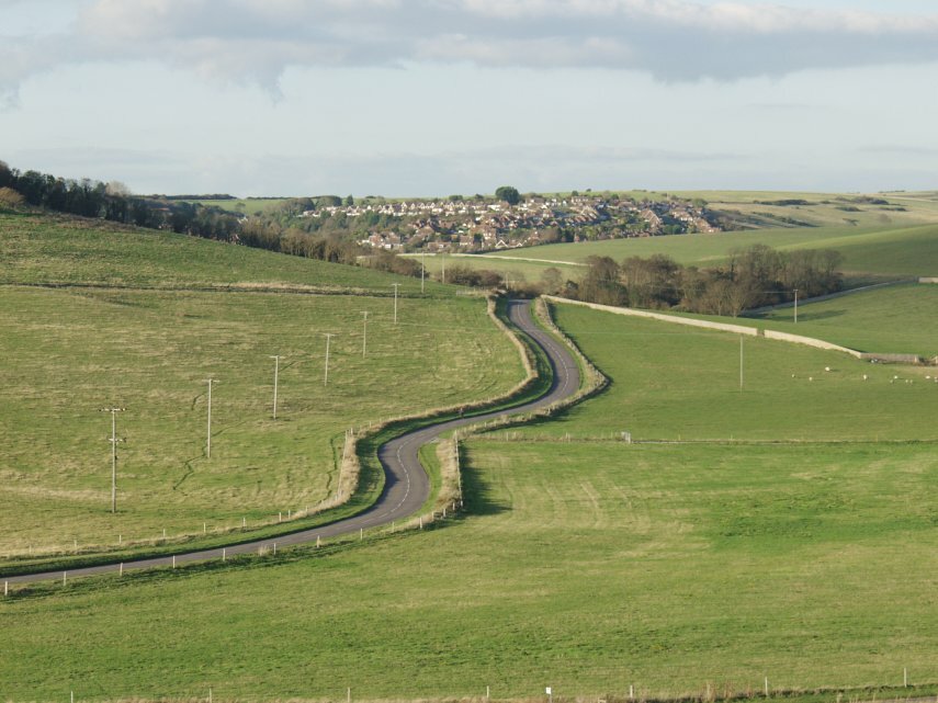 East Dean and the road to Birling Gap, Sussex, England, Great Britain