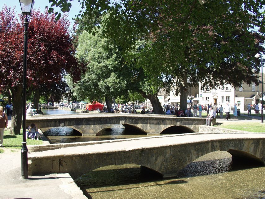 Photograph of bridges over the River Windrush, Bourton-on-the-Water, Gloucestershire, England