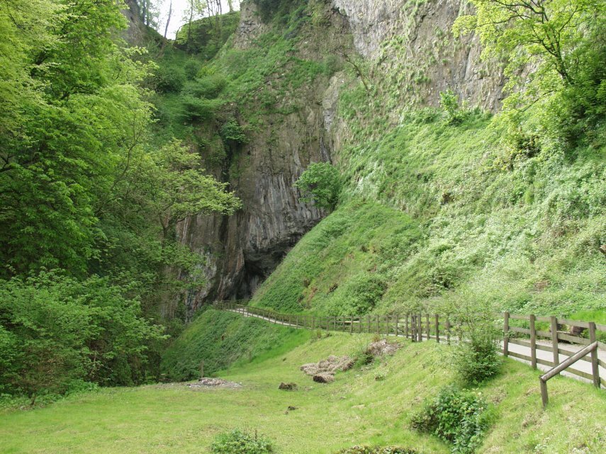 The Path into Peak Cavern, Castleton, Derbyshire, England, Great Britain