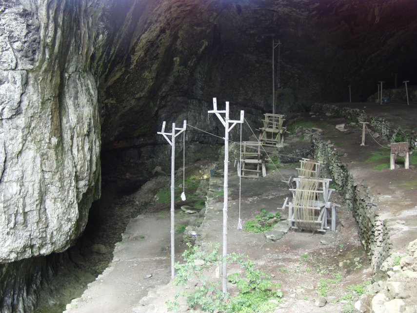 Rope Making Equipment, Peak Cavern, Castleton, Derbyshire, England, Great Britain