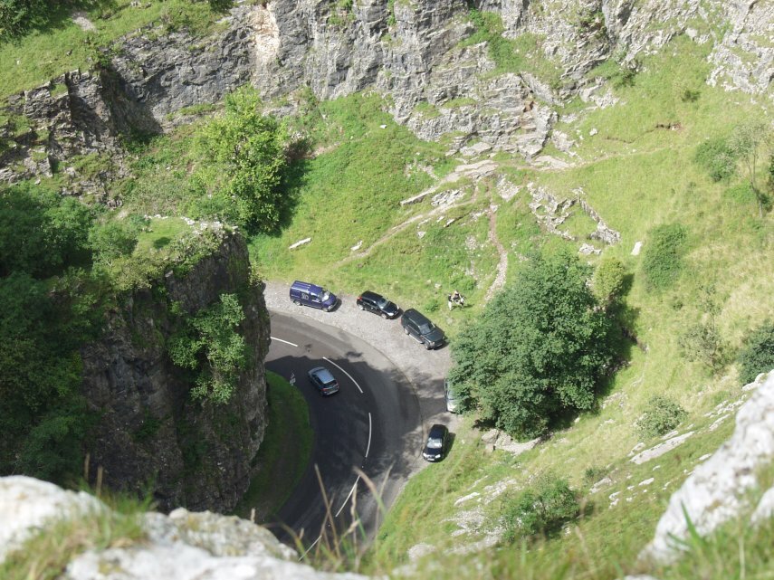 The view down into Cheddar Gorge, Cheddar, Somerset