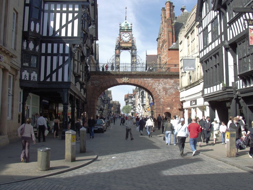 Medieval Eastgate, Chester, Cheshire, England