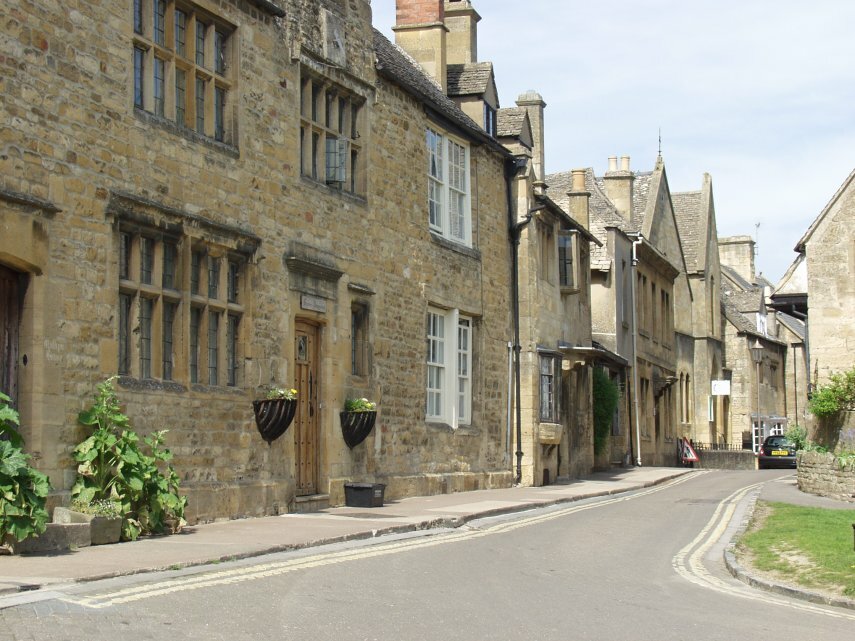 View of High Street, Chipping Campden, Gloucestershire, England