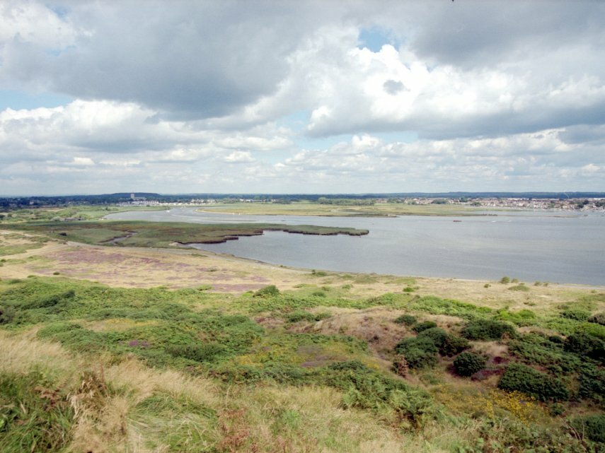 Christchurch from Hengistbury Head, Dorset, England, Great Britain