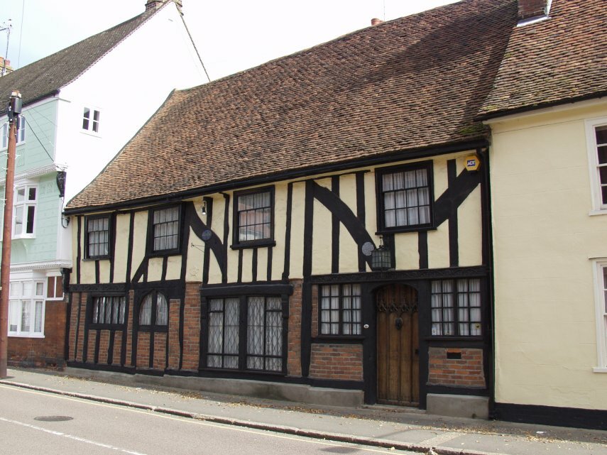 Timber framed house with brick noggin, Coggeshall, Essex, England