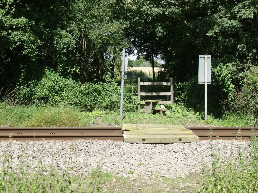 The path across the Railway, White Notley, Braintree, Essex, England, Great Britain