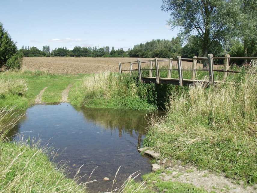 The Footbridge over the River Brain, White Notley, Braintree, Essex, England, Great Britain