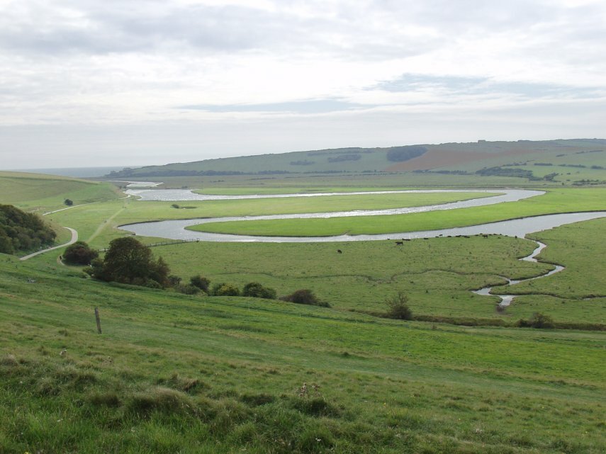 Meanders of the Cuckmere River, Sussex, England, Great Britain