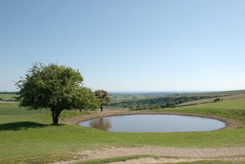 A Dew Pond, Ditchling Beacon, Sussex, England, Great Britain