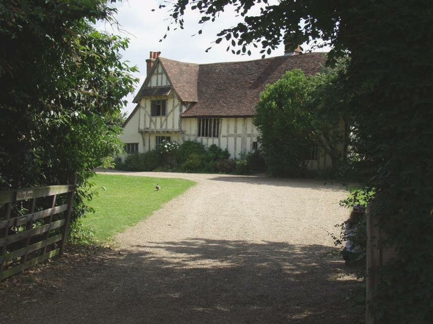 View of Medieval Valley Farm, Flatford, Suffolk, England