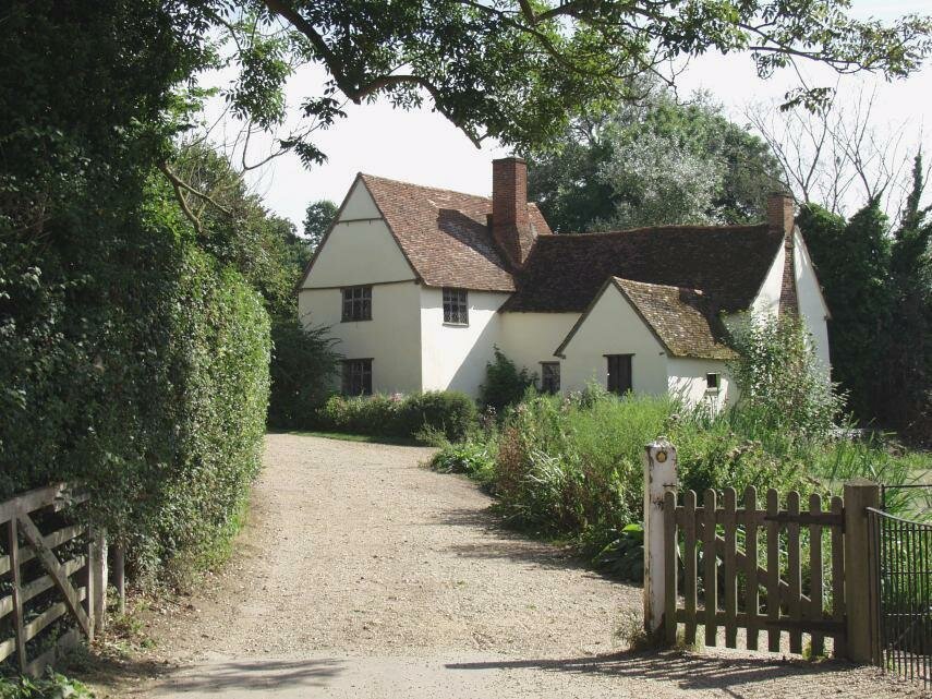 Scene showing a 17th Century house - Willie Lott's Cottage, Flatford, Suffolk, England