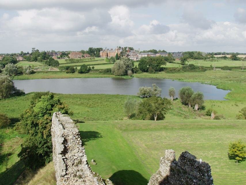 Scene looking across Framlingham Mere from the walls of Framlingham Castle, Framlingham, Suffolk, England - Countryside