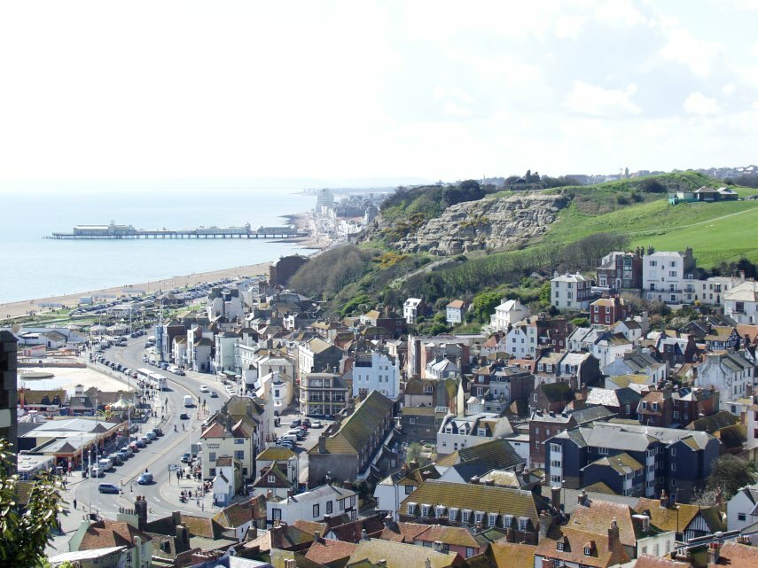 Hastings from East Hill, Sussex, England, Great Britain