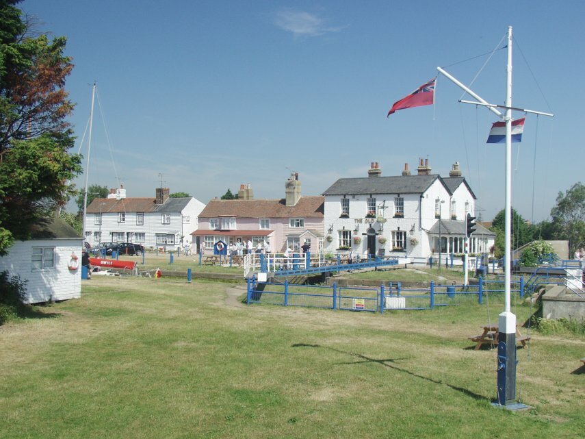 The Canal Entrance Lock, Heybridge Basin, Maldon, Essex, England, Great Britain