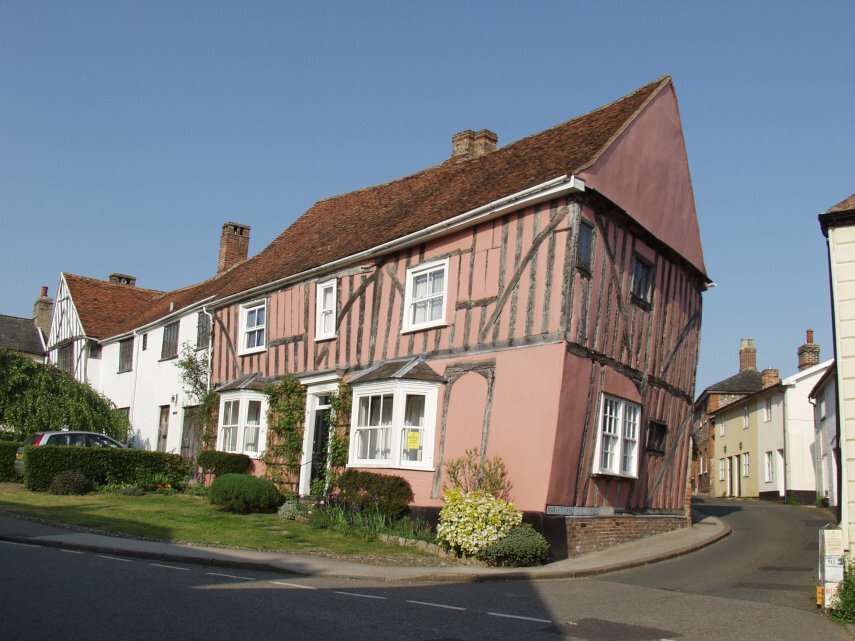 Medieval timber-framed house, High Street, Lavenham, Suffolk, England