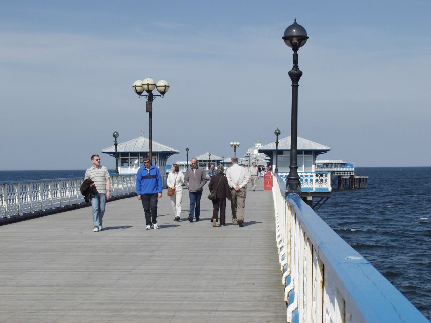 View of the pier at Llandudno, Caernarfonshire, Wales, Great Britain