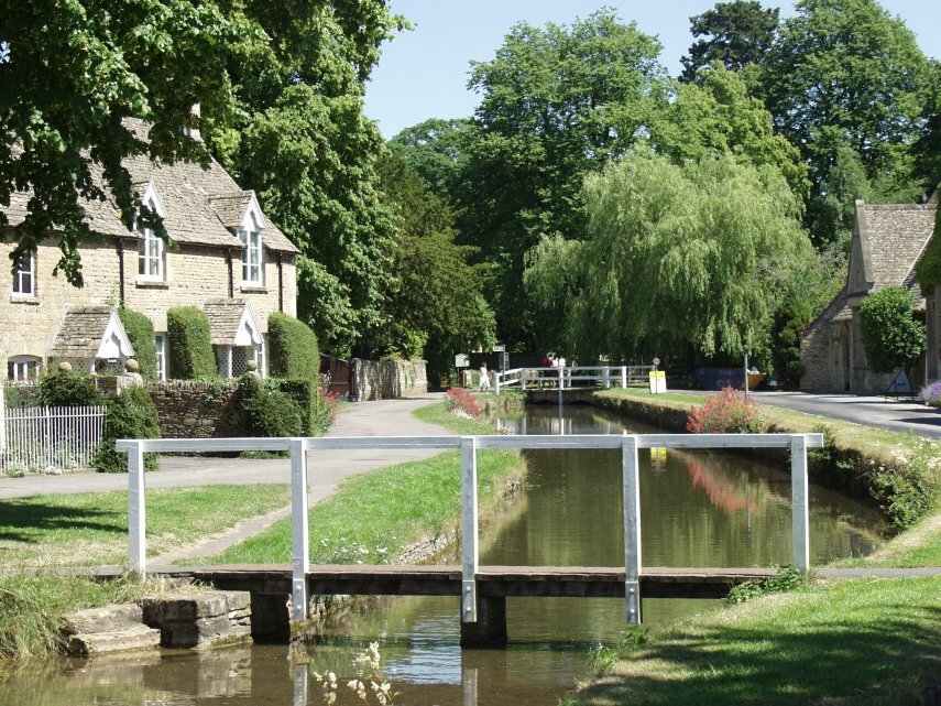 View of the River Eye, Lower Slaughter, Gloucestershire, England, 