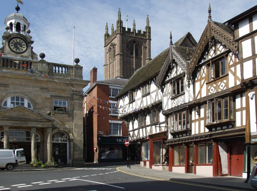 Timber-framed buildings, Ludlow, Shropshire, England