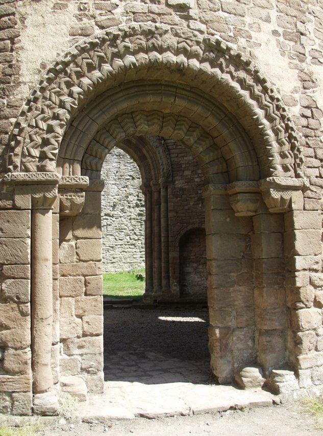 The Entrance to the Chapel, Ludlow Castle, Shropshire, England, Great Britain