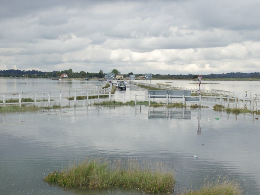 The road (The Strood) to Mersea Island, Essex, England, Great Britain
