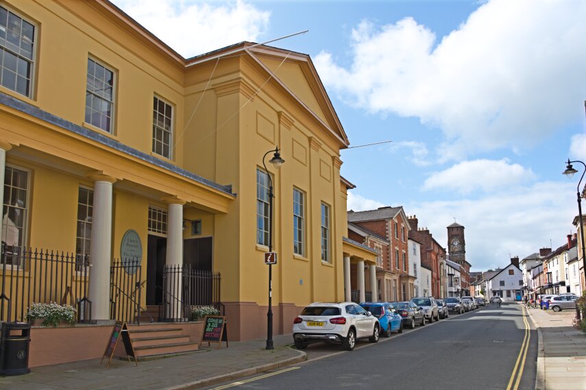 Scene showing the Judges Lodging, Presteigne, Radnorshire, Wales