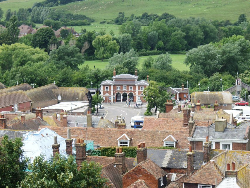View north from St. Mary's Church tower, Rye, Sussex, England, Great Britain