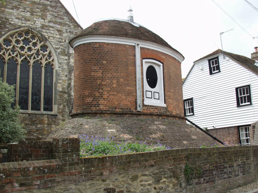 View of the 18th century water tower by St. Mary's Church, Rye, Sussex, England, Great Britain