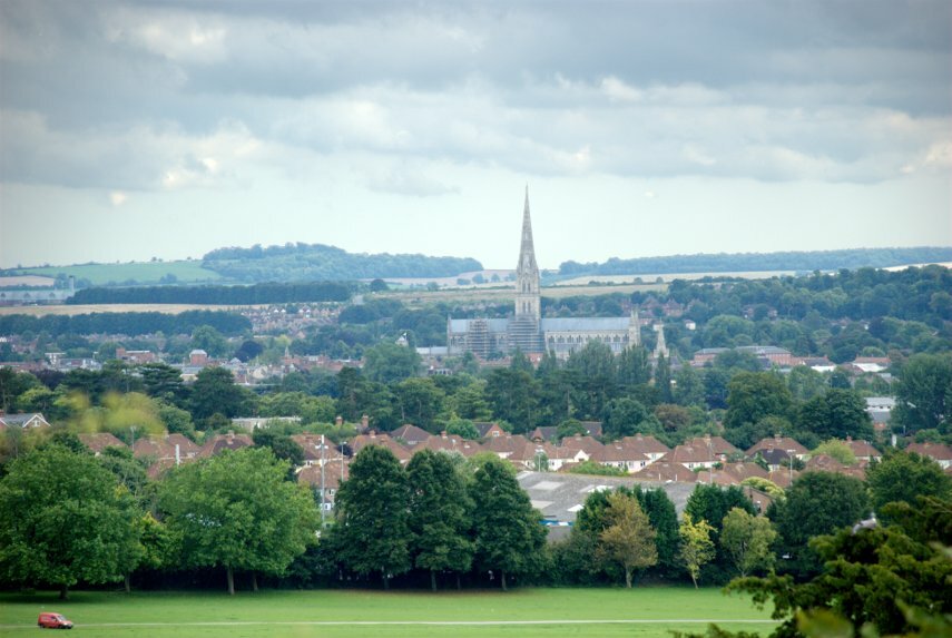 Salisbury from Old Sarum, Wiltshire, England, Great Britain