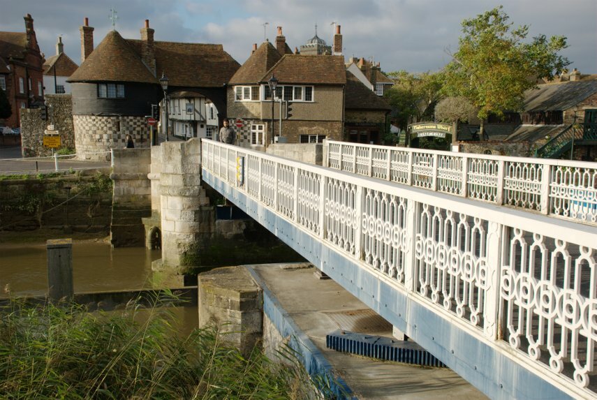 Photograph of the swing bridge, Sandwich, Kent, England