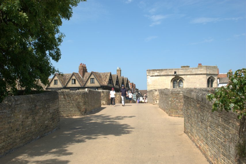 View across the Old Bridge, St. Ives, Huntingdonshire, England, Great Britain