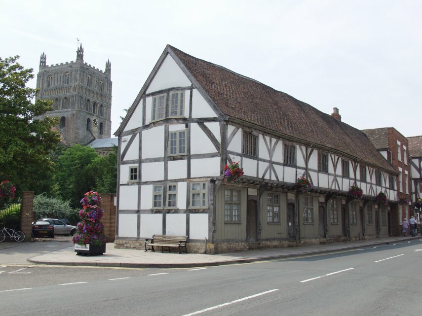 15th Century Abbey Cottages, Tewkesbury, Gloucestershire, England