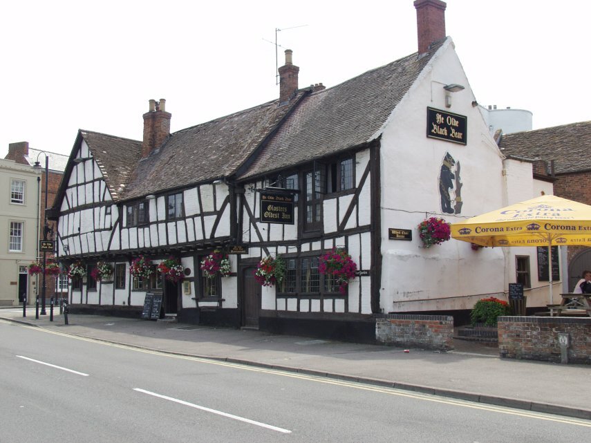 The 14th Century Ye Olde Black Bear Inn, Tewkesbury, Gloucestershire, England