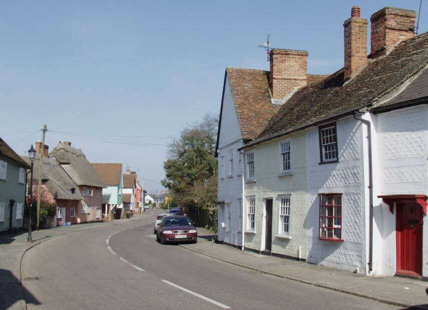 Pargetting, Newbiggen Street, Thaxted, Essex, England, Great Britain