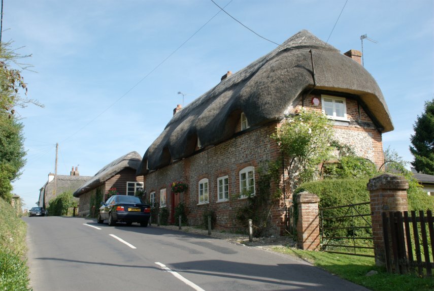 A Brick and Flint House, Upper Clatford, Andover, Hampshire, England, Great Britain
