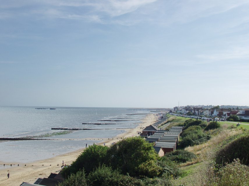 Walton from the Naze Cliffs, Walton-on-the-Naze, Essex, England, Great Britain