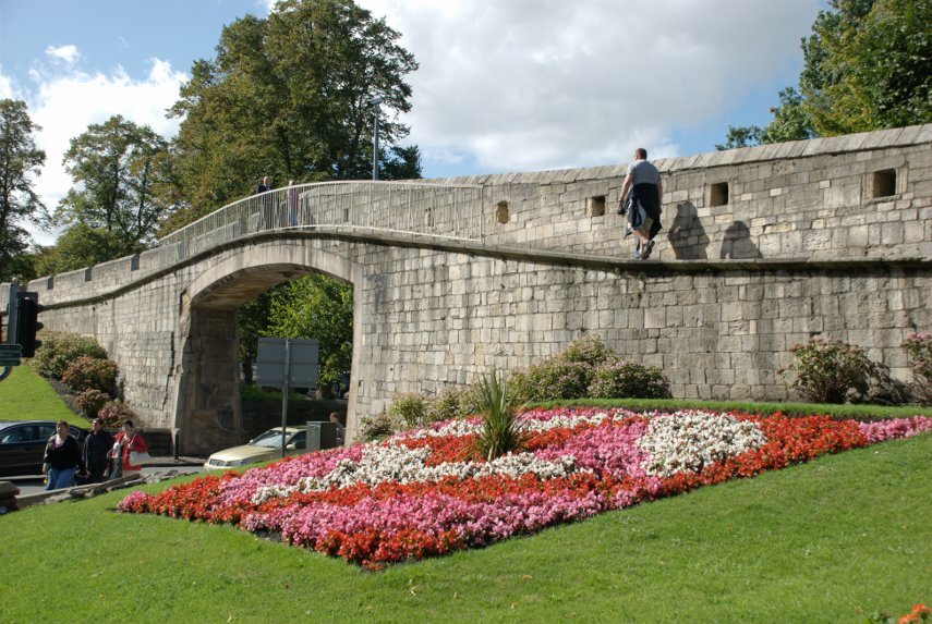 An archway in the City wall, York, Yorkshire, England