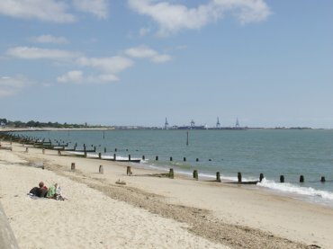 View of the beach, Dovercourt, Essex, England