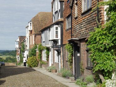 View of Watchbell Street, Rye, Sussex, England, Great Britain