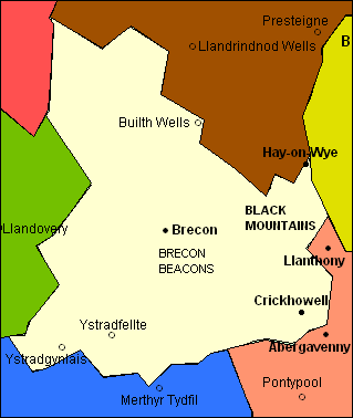 County of Brecknockshire, part of the administrative area of Gwent, with scenes, views, pictures, photographs, landscapes, locations and places of interest.