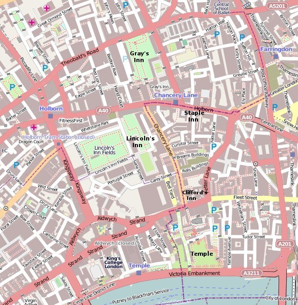Map of Inns of Court