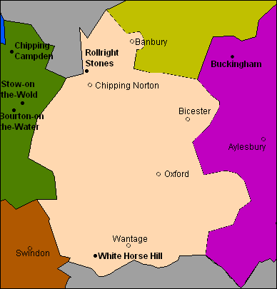 County of Oxfordshire with scenes, views, pictures, photographs, landscapes, locations and places of interest.