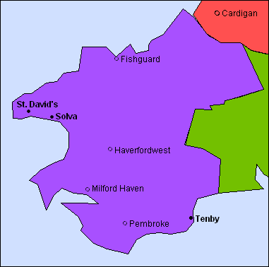County of Pembrokeshire with scenes, views, pictures, photographs, landscapes, locations and places of interest.
