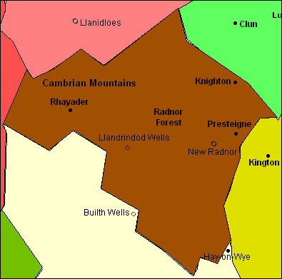County of Radnorshire with scenes, views, pictures, photographs, landscapes, locations and places of interest.