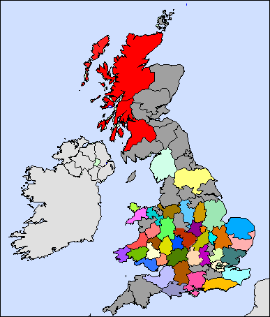 Interactive map of Great Britain showing individual counties UK Interactive Map